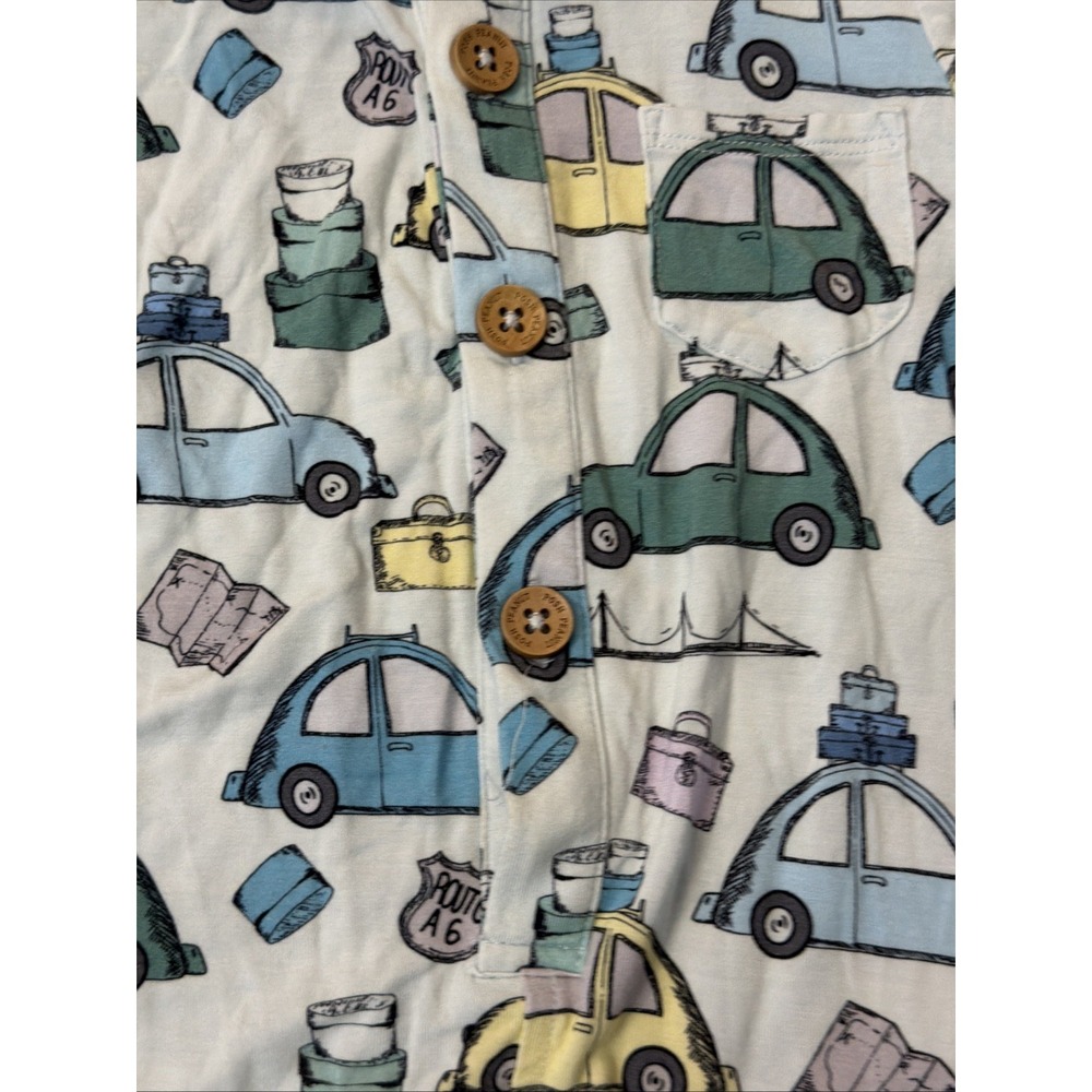 Posh Peanut Baby Boys 6-9 Months Automobiles S/s Romper Outfit Shorts - Picture 2 of 5